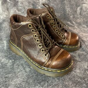 Dr Martens Boot Sz 8 UK 6 Yolanda Brown Leather Chunky Grunge Y2K Vintage
